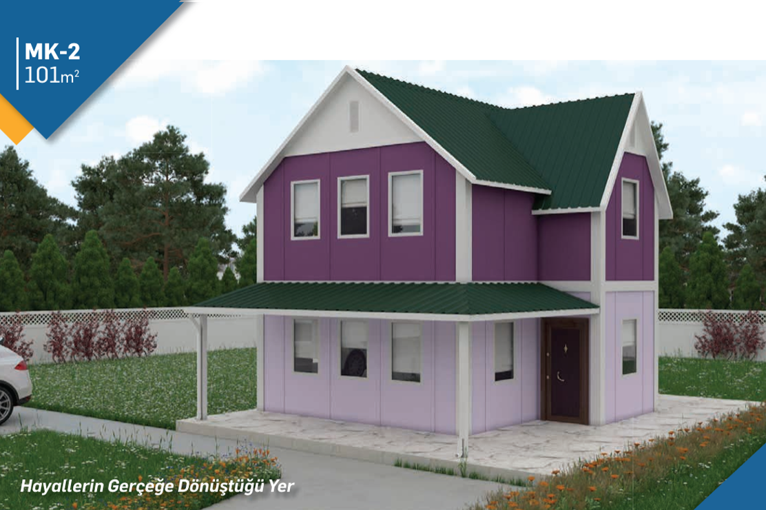 101 m² Özel Tasarım Çift Katlı Prefabrik Ev
